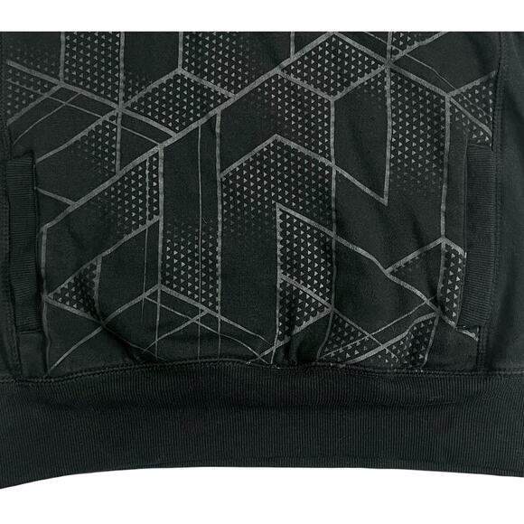 Reebok Black Geometric Hoodie Mens Size Medium Pullover Sweatshirt Athletic Wear - Picture 11 of 15
